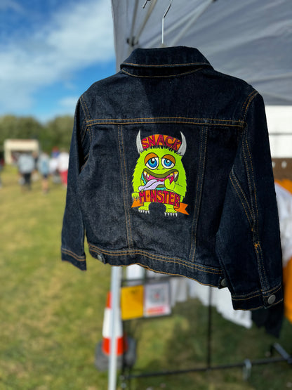 "Snack Monster" Hand-Painted Children's Denim Jacket - STOOFY