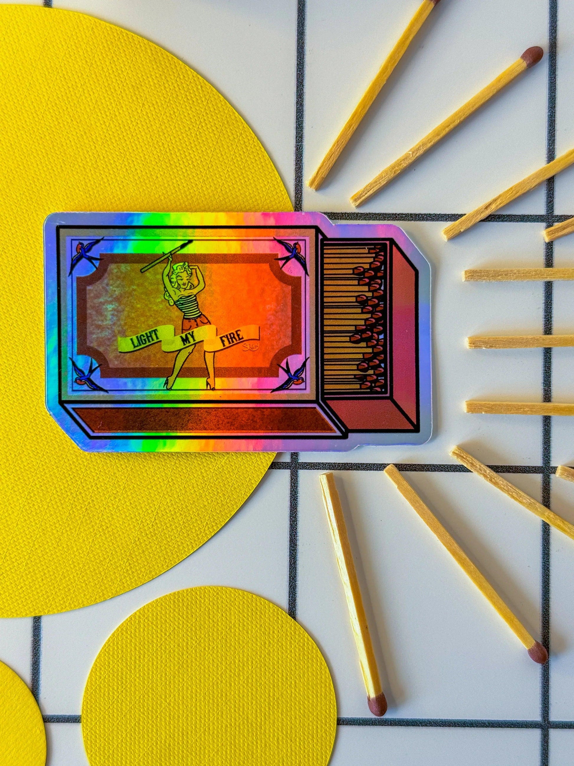 Stoofy “Light My Fire” Holographic Vinyl Sticker - STOOFY