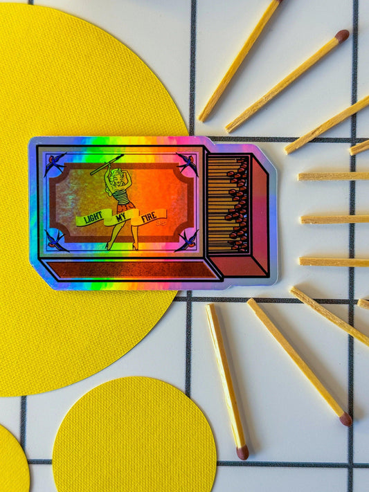 Stoofy “Light My Fire” Holographic Vinyl Sticker - STOOFY