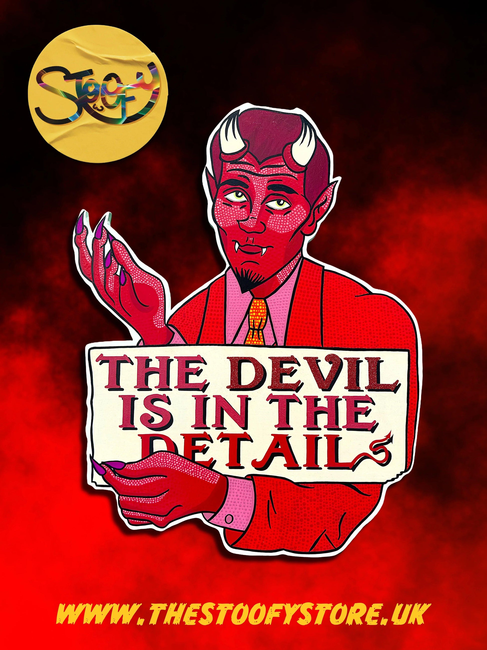 The Devil is in the Detail - Original Mixed-Media Artwork by Stoofy - STOOFY
