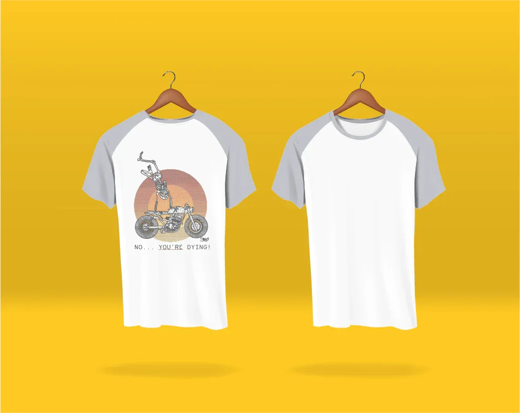 "No... YOU'RE Dying!" Raglan Sleeve Unisex T-Shirt - STOOFY