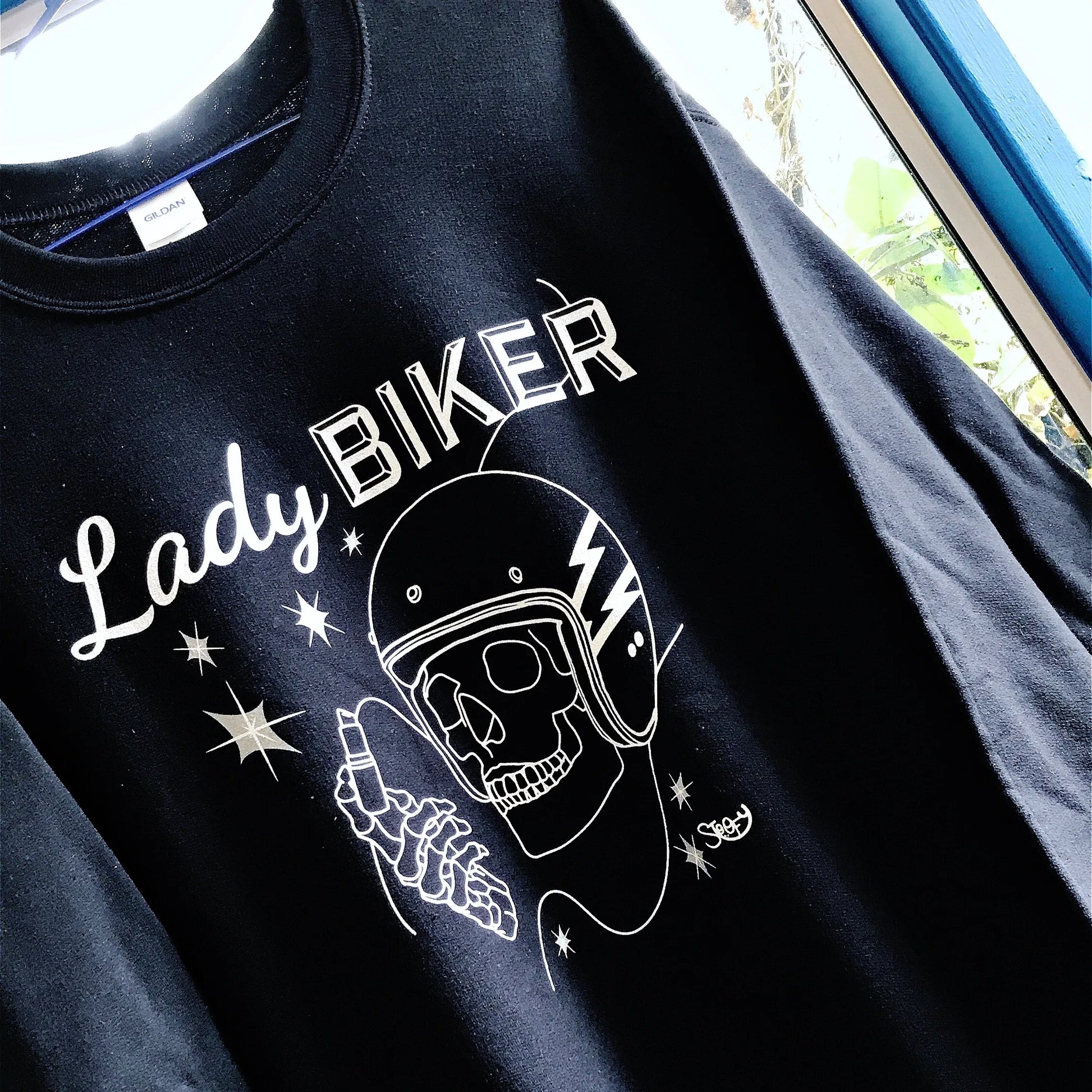 "Lady Biker" Black Sweatshirt - STOOFY