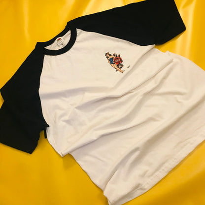 "Well Hello There!" Pin-Up Unisex Raglan Sleeve T-Shirt - STOOFY