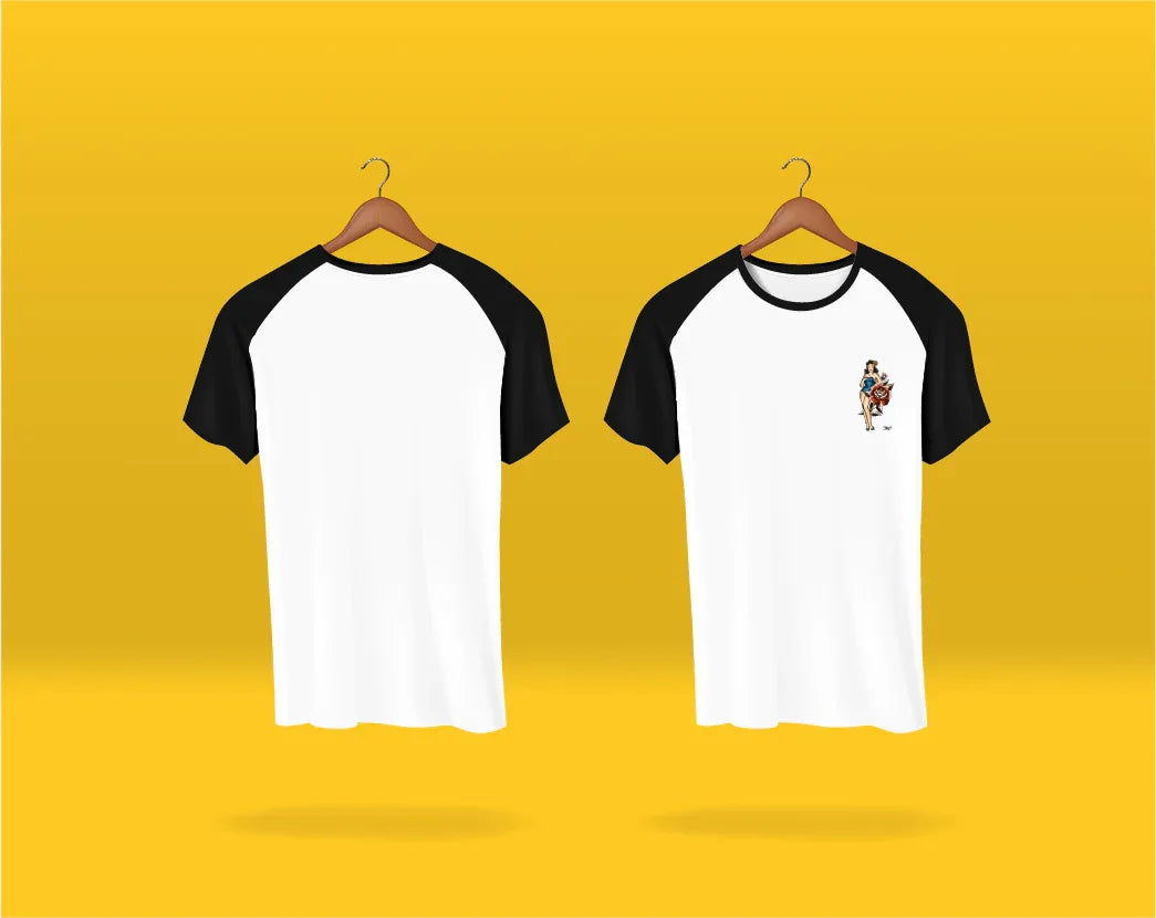 "Well Hello There!" Pin-Up Unisex Raglan Sleeve T-Shirt - STOOFY