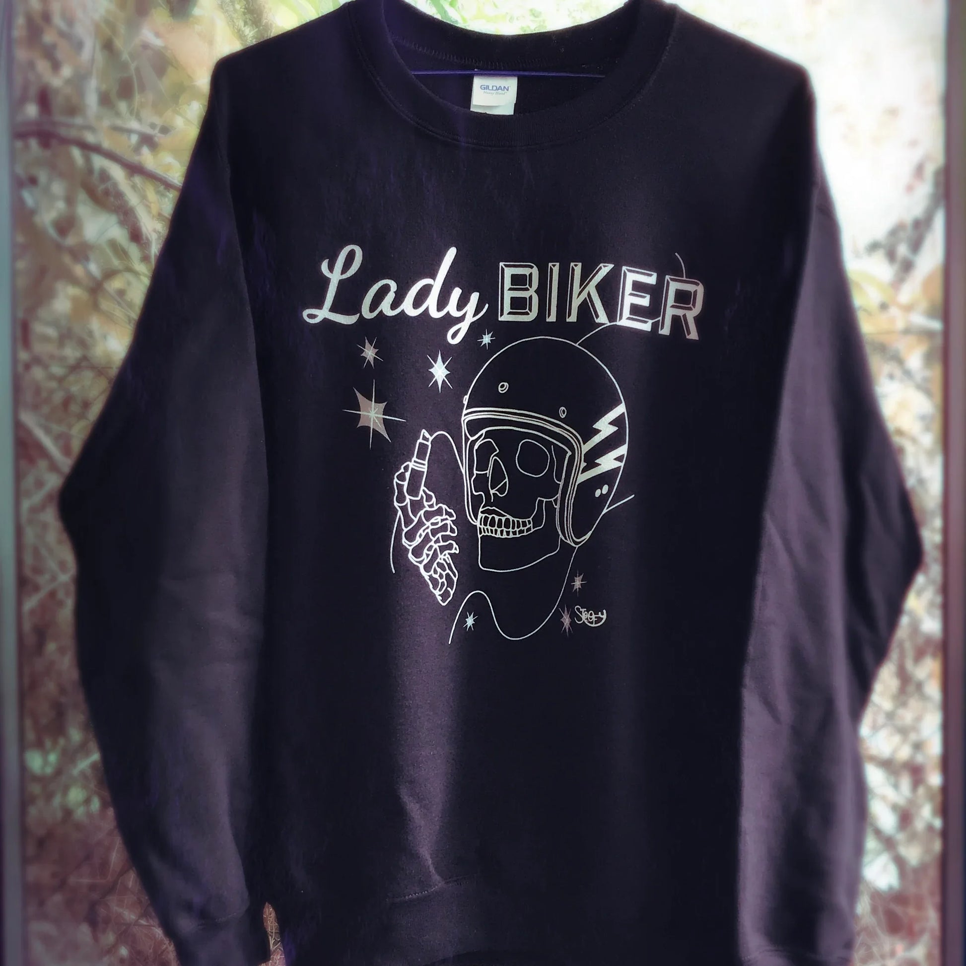 "Lady Biker" Black Sweatshirt - STOOFY
