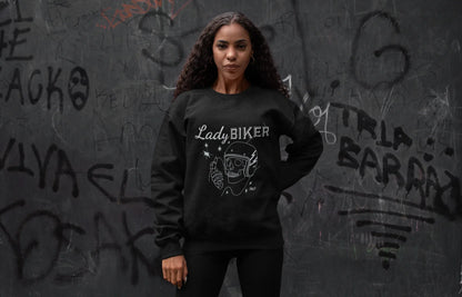 "Lady Biker" Black Sweatshirt - STOOFY