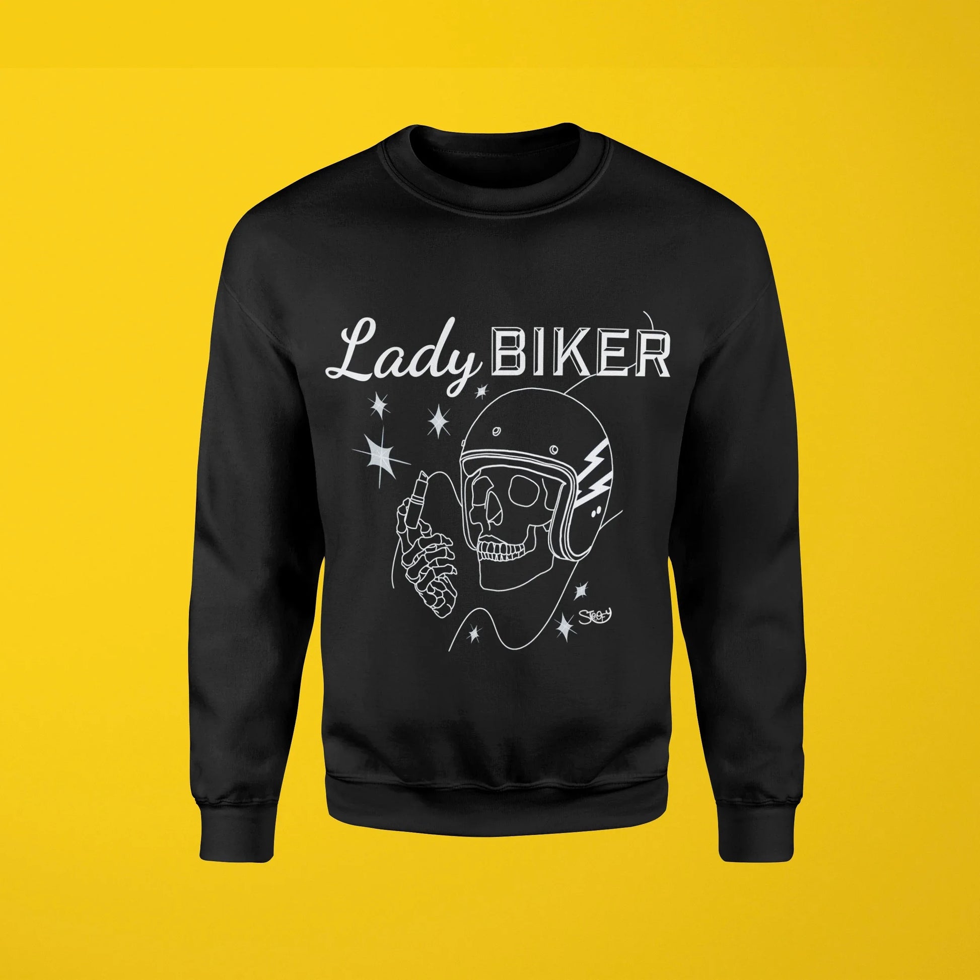 "Lady Biker" Black Sweatshirt - STOOFY
